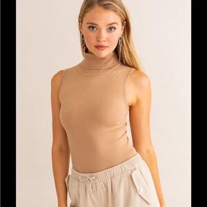 Le Lis Taupe Turtleneck BodySuit